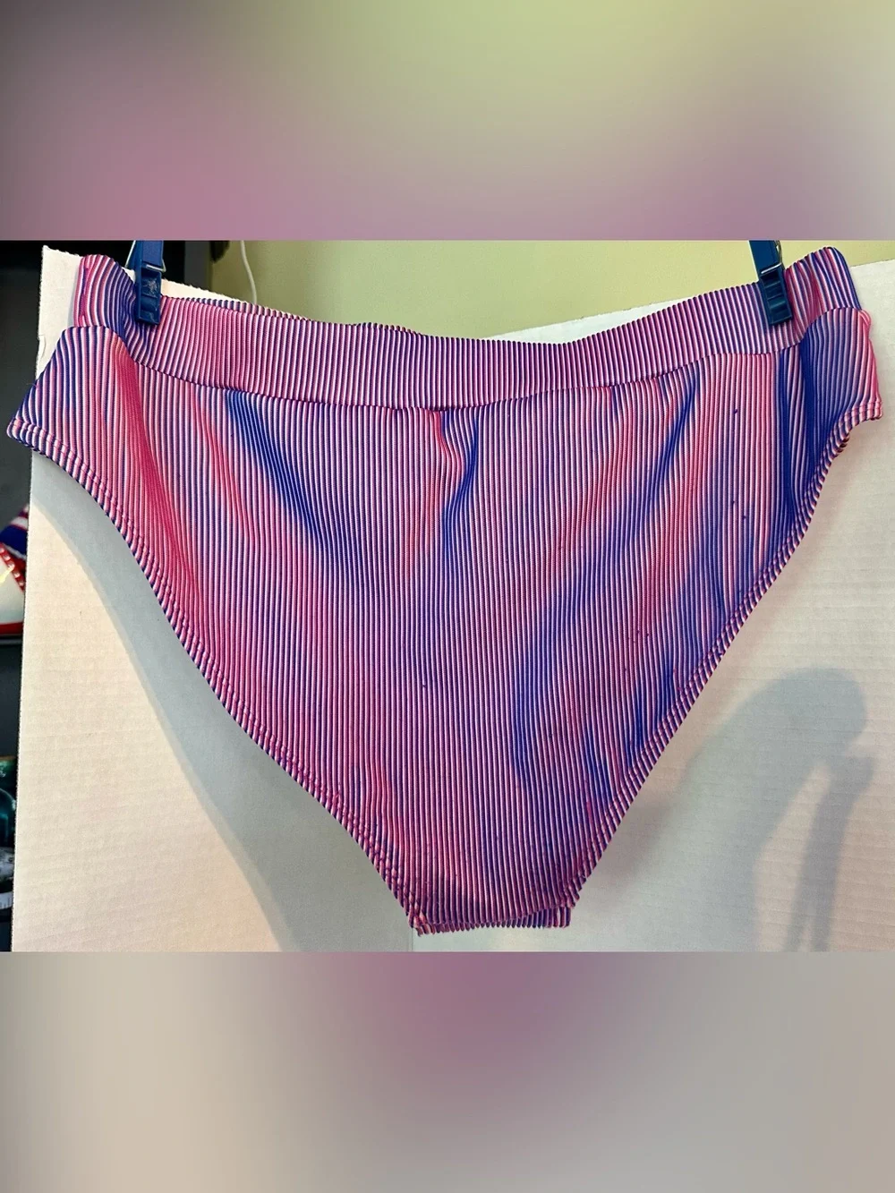 Zaful Pink and Purple Striped Bikini Set - Picture 7 of 12